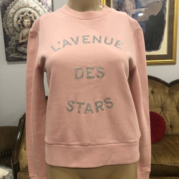 Etre Cecile soft pink cotton sparkly sweatshirt XS pre owned! - Picture 1 of 6